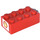 LEGO rot Backstein 2 x 4 mit Shell Logo (Both Sides) Aufkleber (3001)
