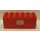 LEGO Rood Steen 2 x 6 x 2 Weight met Wit &#039;DB&#039; Sticker met gespleten onderzijde