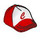 LEGO Rojo Gorra con Corto Curvo Bill con &#039;C&#039; (93219 / 93361)