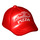 LEGO Red Cap with Short Curved Bill with White &#039;PIZZA&#039; Pattern (18324 / 93219)