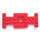 LEGO Red Car Base 10 x 4 x 0.7 with Center Hole