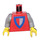 LEGO Rojo Classic Castillo Caballero Torso con Rojo/Gris Escudo Assembly (973)