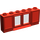 LEGO rouge Classic Fenêtre 1 x 6 x 2 avec Shutters (Ancien type) Lèvre allongée avec verre
