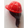 LEGO rot Konstruktion Helm mit Dark Brown Haar (16178 / 29211)