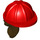 LEGO Red Construction Helmet with Dark Brown Hair (16178 / 29211)