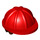 LEGO Rood Bouw Helm met Reddish Bruin Haar (16175)