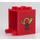 LEGO Red Container 2 x 2 x 2 with Gold Hunting Horn on Both Sides Sticker with Recessed Studs (4345)