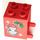 LEGO rot Container 2 x 2 x 2 mit Santa Aufkleber mit versenkten Bolzen (4345)