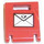 LEGO rouge Récipient Boîte 2 x 2 x 2 Porte avec Fente avec blanc Envelope Autocollant (4346)