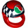 LEGO rouge Crash Casque avec Checkered et Octan logo (2446 / 93497)