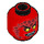 LEGO Rosso Crust Smasher - senza Armatura (30374) Minifigure Testa (Perno solido incassato) (3626 / 24169)