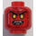 LEGO Rød Crust Smasher - uten Rustning (30374) Minifigur Hode (Forsenket solid knott) (3626 / 24169)