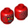 LEGO rot Crust Smasher - ohne Armor (30374) Minifigure Kopf (Einbau-Vollbolzen) (3626 / 24169)