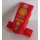 LEGO Rood Gebogen Voorkant Einde en Basis 4 x 4 x 1.3 met &#039;6&#039;, Shell logo, &#039;KASPERSKY lab&#039;, &#039;PIRELLI&#039;, &#039;FIAT&#039; en Ferrari logo Sticker (93589)