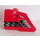 LEGO Red Curved Panel 1 Left with Air Intake, Checkered Stripe and &#039;FRAME WORK&#039; Sticker (87080)