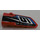 LEGO rouge Incurvé Panneau 3 La gauche avec &#039;01&#039;, blanc Stripe Autocollant (64683)