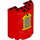 LEGO Red Cylinder 3 x 6 x 6 Half with Gold Window with Mickey Mouse (35347 / 78212)