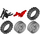 LEGO rouge Dirt Bike avec Noir Châssis et Medium Stone grise roues