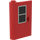 LEGO Red Door 1 x 3 x 4 Left with Black Window Sticker with Solid Hinge (445)
