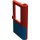 LEGO Rood Deur 1 x 4 x 5 Trein Rechtsaf met Blauw Onderzijde Halve (4182)