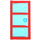 LEGO Red Door 1 x 4 x 6 with 3 Panes and Transparent Light Blue Glass and Stud Handle (60797)