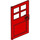 LEGO Red Door 1 x 4 x 6 with 4 Panes and Stud Handle (60623)