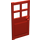 LEGO rot Tür 1 x 4 x 6 mit 4 Panes und Stud Griff (60623)