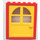 LEGO rot Tür Rahmen 2 x 6 x 6 mit Gelb Tür
