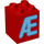 LEGO Red Duplo Brick 2 x 2 x 2 with Blue &#039;Æ&#039; (31110 / 93712)