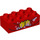 LEGO Red Duplo Brick 2 x 4 with 2 Hands and Arms with Pink Ice Cream Stains (3011 / 37371)