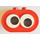 LEGO Red Duplo Brick 2 x 4 x 2 Rounded Ends with Two Adjustable eyes