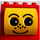LEGO Duplo Red Brick 2 x 4 x 3 with yellow drum with face with freckles