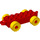 LEGO rot Duplo Auto Chassis 2 x 6 mit Gelb Räder (Moderne offene Anhängerkupplung) (10715 / 14639)