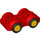 LEGO rouge Duplo Auto avec Noir roues et Jaune Hubcaps (11970 / 35026)
