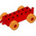 LEGO rot Duplo Chassis 2 x 6 mit Orange Räder (2312 / 14639)