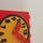 LEGO Red Duplo Clock Face with Movable Red Hands and Yellow Face