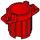 LEGO Red Dustbin with 4 Lid Holders (28967 / 92926)