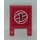 LEGO Rood Vlag 2 x 2 met &#039;1&#039; Sticker zonder uitlopende rand (2335)