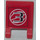 LEGO Red Flag 2 x 2 with &quot;3&quot; Sticker without Flared Edge (2335)