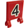 LEGO rouge Drapeau 2 x 2 avec Number 4 Autocollant sans bord évasé (2335)