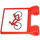 LEGO rouge Drapeau 2 x 2 avec rouge Vélo Autocollant sans bord évasé (2335)