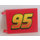 LEGO rot Flagge 6 x 4 mit 2 Connectors mit Gelb &#039;95&#039; Aufkleber (2525)