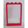 LEGO Röd Karm 1 x 4 x 5 med Transparent Glas med 5 Vit Ränder Klistermärke (2493)