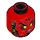 LEGO rot General Magmar Minifigure Kopf (Einbau-Vollbolzen) (3626 / 24171)