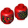 LEGO rot General Magmar Minifigure Kopf (Einbau-Vollbolzen) (3626 / 24171)