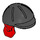 LEGO Rood Haar met Zwart Paard Riding Helm (10216 / 92254)