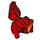 LEGO Rood Haar met High Paardenstaart met Oranje Vlam (66090)