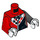 LEGO Rood Harley Quinn met Helm en Cape Minifig Torso (973 / 76382)