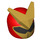 LEGO Red Helmet with Super Warrior Decoration