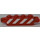 LEGO rouge Charnière Brique 1 x 4 Verrouillage Double avec rouge et blanc Danger Rayures avec rouge Coins (Both Sides) Autocollant (30387)